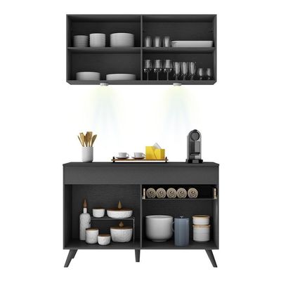 Armário De Cozinha Compacta 2 Peças Mp2012.895 Up Preto