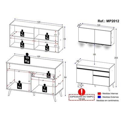 Armário De Cozinha Compacta 2 Peças Mp2012.895 Up Preto