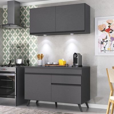 Armário De Cozinha Compacta 2 Peças Mp2012.895 Up Preto