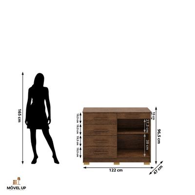 Cômoda Sapateira Armario Multiuso Sirius - Vlr Móveis Imbuia Rústico