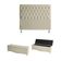 Kit Estrela Cabeceira De Cama Box E Calçadeira Baú Pés Palito Botão Cristal Queen 160 Cm Suede Porcelana Do Lar Móveis