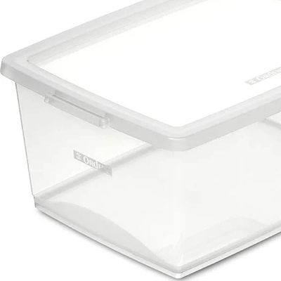Kit 3 Caixas Organizadoras 15L Plástico com Tampa My Closet Ordene Transparente Retangular