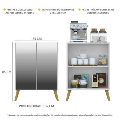 Aparador Cantinho do Café e 2 Portas Multimóveis Branco