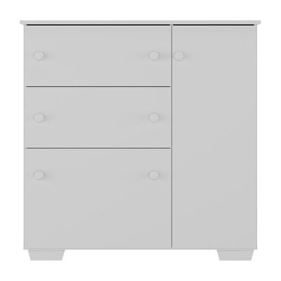 Cômoda Infantil Com 1 Porta E 3 Gavetas Flex Algodão Doce Multimóveis Mp4246 Branco