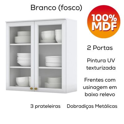 Cozinha Modulada 9 Pecas 240cm Ce856 Americana Henn Branco Nature
