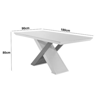 Mesa Sala De Jantar Carol 180cm Em Mdf Vidro Grafite/ Imbuia