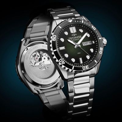 Relógio Technos Masculino Automático Prata - 8205ox/1v Relógio Technos Masculino Acqua Prata - 8205ox/1v