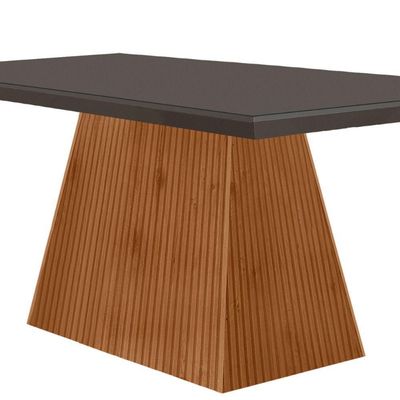 Mesa Sala De Jantar 120cm Em Mdf E Vidro Grafite/ Imb Rip
