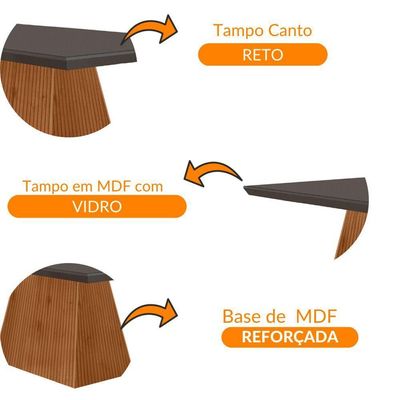 Mesa Sala De Jantar 120cm Em Mdf E Vidro Grafite/ Imb Rip