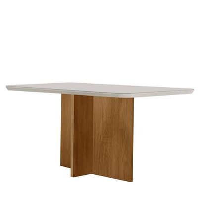 Mesa Sala De Jantar Olimpia 120cm Off White/ Imbuia