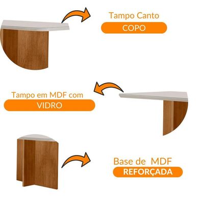 Mesa Sala De Jantar Olimpia 120cm Off White/ Imbuia
