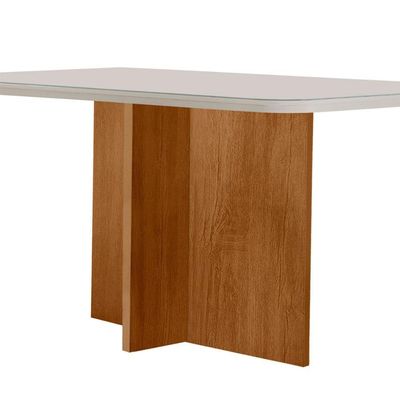 Mesa Sala De Jantar Olimpia 120cm Off White/ Imbuia