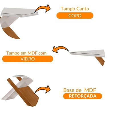 Mesa Sala De Jantar Carol 180cm Em Mdf E Vidro