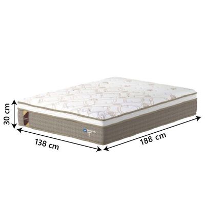 Colchão Casal Molas Ensacadas Guarda Costas Alameda 138x188x30cm Marrom-branco Probel Marrom-branco