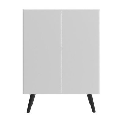 Gabinete De Banheiro Retrô 63Cm 2 Portas Fg5006 Branco/preto