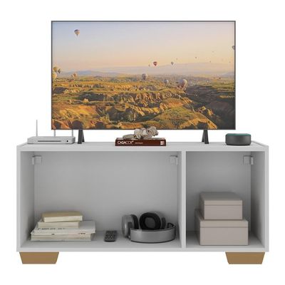 Rack Para Tv Até 32 Polegadas Com 3 Portas Multimóveis Mp1068 Branco/natural Branco/natural