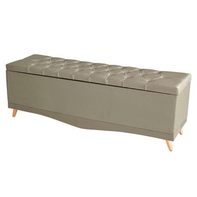 Kit Barcelona Cabeceira De Cama Painel E Calçadeira Baú King 195 Cm Suede Bege Do Lar Móveis E Decoração