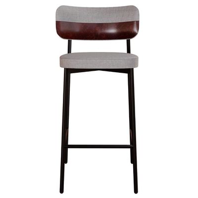 Banqueta Alta Bar Estofada Ella M25 Linho Cinza Cl-café - Mpozenato