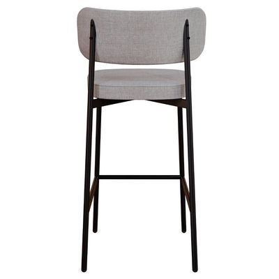 Banqueta Alta Bar Estofada Ella M25 Linho Cinza Cl-café - Mpozenato