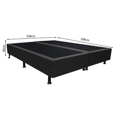 Base Box Para Cama Casal Queen 158x198cm Bipartido Liz S05 Sintético Preto - Mpozenato