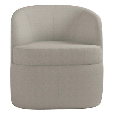 Poltrona Giratória Decorativa Para Sala Dandara K04 Bouclê Bege - Mpozenato