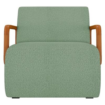 Poltrona Decorativa Orgânica Para Sala Belarus K04 Bouclê Oliva - Mpozenato