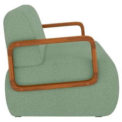 Poltrona Decorativa Orgânica Para Sala Belarus K04 Bouclê Oliva - Mpozenato