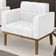 Poltrona Decorativa Base Madeira Castanho Ana Sintético Pu Branco - Ibiza