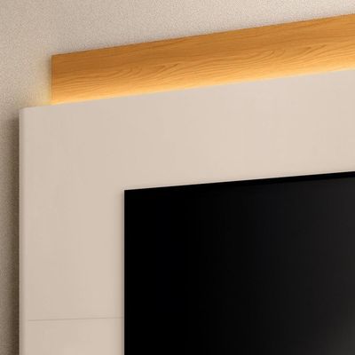 Estante Painel Para 85 Pol 220cm Nobre Off White-cinamomo - Hb Móveis
