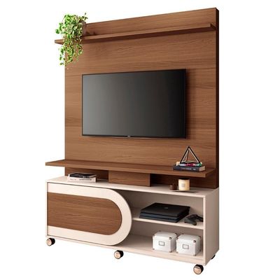 Estante Painel De 55 Pol 136cm Urbe H01 Castanho-off White - Mpozenato