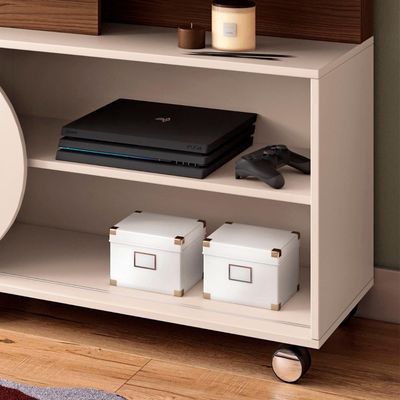 Estante Painel De 55 Pol 136cm Urbe H01 Castanho-off White - Mpozenato