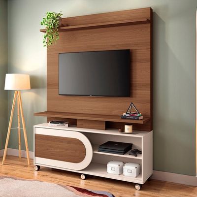 Estante Painel De 55 Pol 136cm Urbe H01 Castanho-off White - Mpozenato