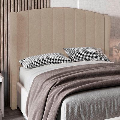 Cabeceira Casal Cama 140cm Glenda I02 Bouclê Capuccino - Mpozenato