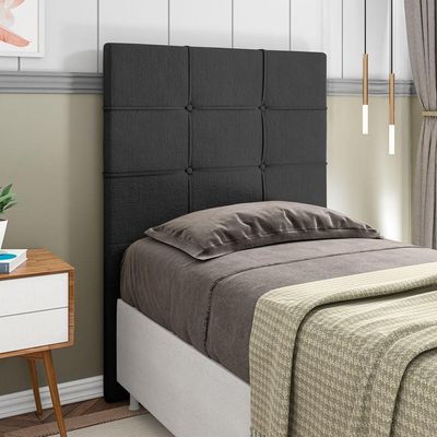 Cabeceira Cama Solteiro 90cm Esmeralda Veludo J02 Preto - Mpozenato