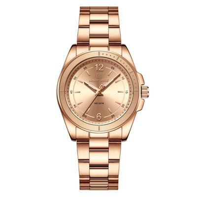 Relógio De Pulso Feminino Em Aço Inoxidavel Confortável Design Elegante à Prova D´agua Rosa