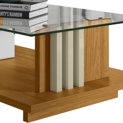 Mesa De Centro Com Detalhe Ripado Fire Z10 Cumaru-opala - Mpozenato