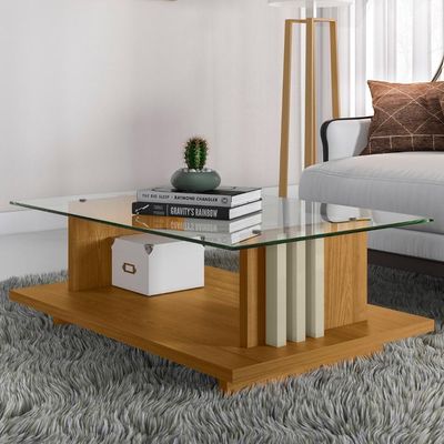 Mesa De Centro Com Detalhe Ripado Fire Z10 Cumaru-opala - Mpozenato