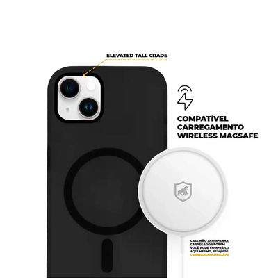 Kit Capa Magsafe Pro Preta e Pelicula Ultra Glass para iPhone 15 - Gshield