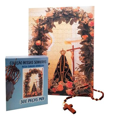 Quebra-cabeça Nossa Senhora Aparecida Mdf + Terço Especial