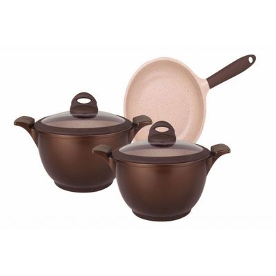 Conjunto de Panelas  Belga Revestimento Ceramico 3 Peças  MTA 8407