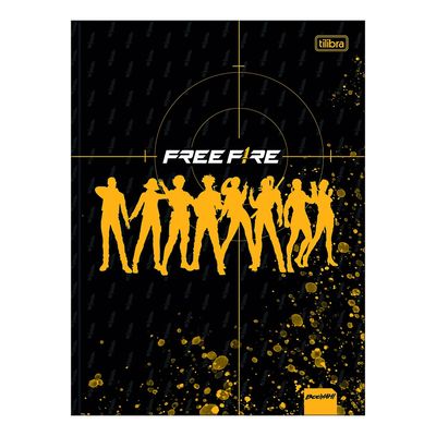 Caderno Brochura Tilibra Capa Dura 1/4 Free Fire 80 Folhas