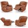Poltrona Do Papai Reclinável Pietra Glider Giratória Massagem Fh9 Pu Caramelo Brilho - Mpozenato