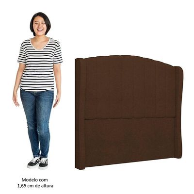 Cabeceira Casal Cama 140cm Glenda I02 Bouclê Marrom - Mpozenato