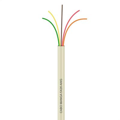 Cabo Manga 5x26 AWG - sem Blindagem Bege - 1 Metro