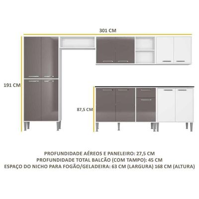 Cozinha Compacta Armário E Balcão Xangai Jazz Multimóveis