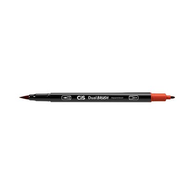 Marcador Artístico Cis Dual Brush Fine Aquarelável Vermelho 0.8mm