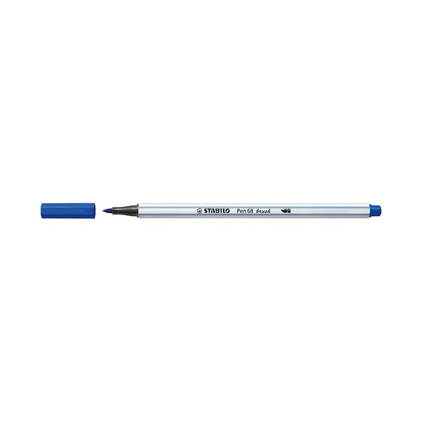 Caneta Hidrográfica Stabilo Pen 68 Brush Aquarelável Azul Caneta Hidrográfica Stabilo Pen 68 Brush Aquarelável Azul