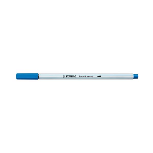 Caneta Hidrográfica Stabilo Pen 68 Brush Aquarelável Azul Royal