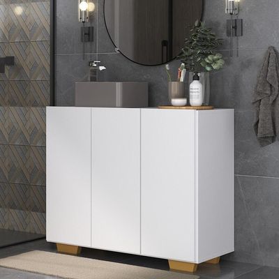 Gabinete Banheiro 3 Portas 90Cm Multimóveis V5031