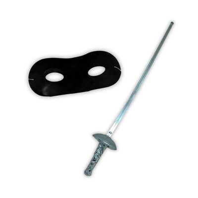 5 Kit Fantasia Zorro Com Máscara E Espada